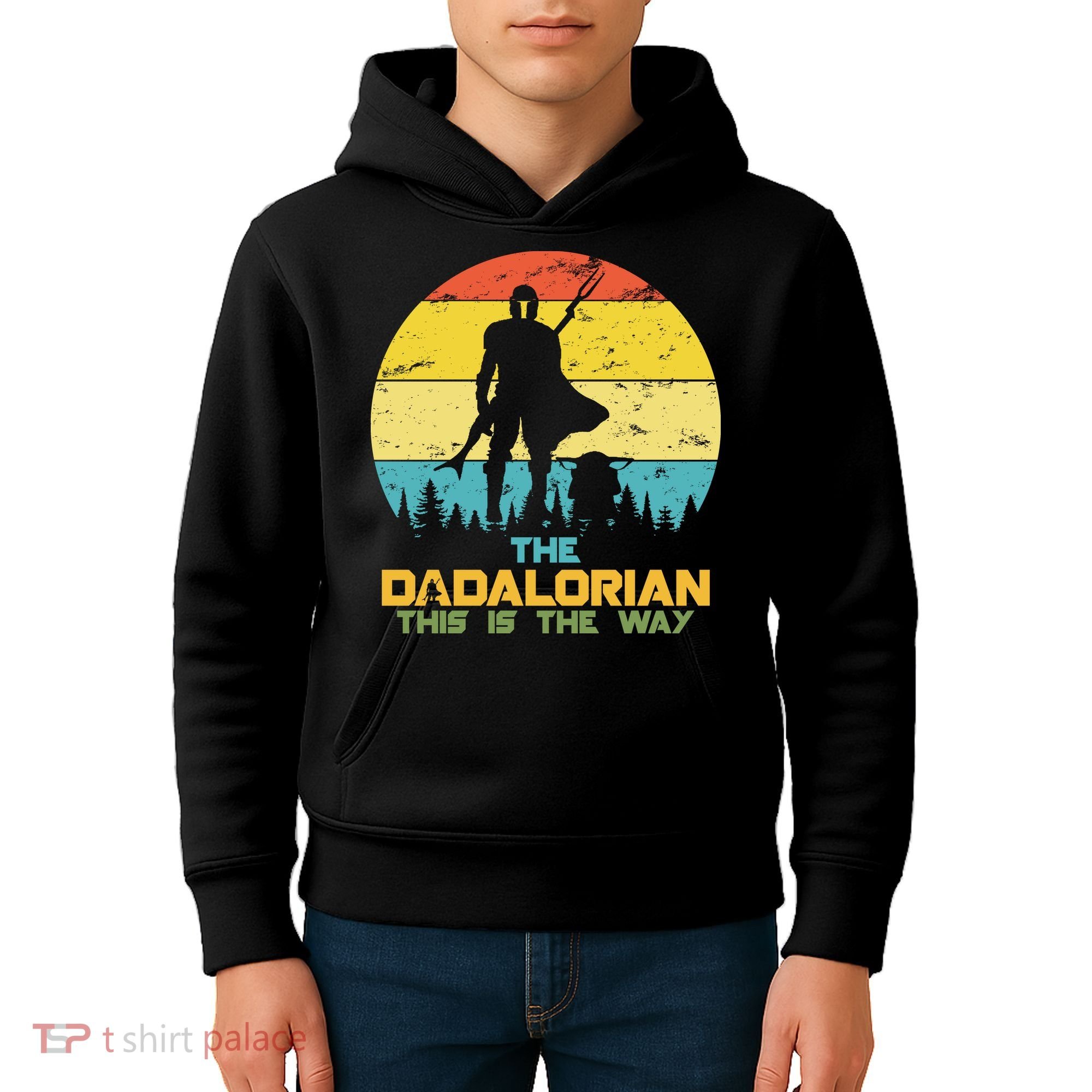 The Dadalorian This Is The Way Funny Dad Movie Spoof Kids Hoodie
