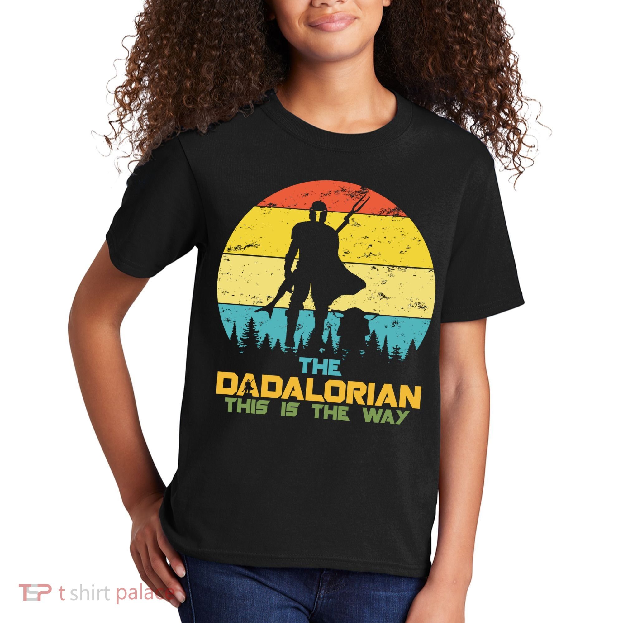 The Dadalorian This Is The Way Funny Dad Movie Spoof Kids T-Shirt
