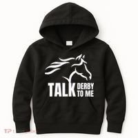 Talk Derby To Me Funny Horse Racing Gift. Kids Hoodie thumb 0
