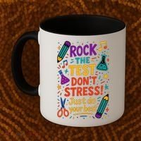 Testing Day Teacher Rock The Test Dont Stress Do Your Best Coffee Mug thumb 2