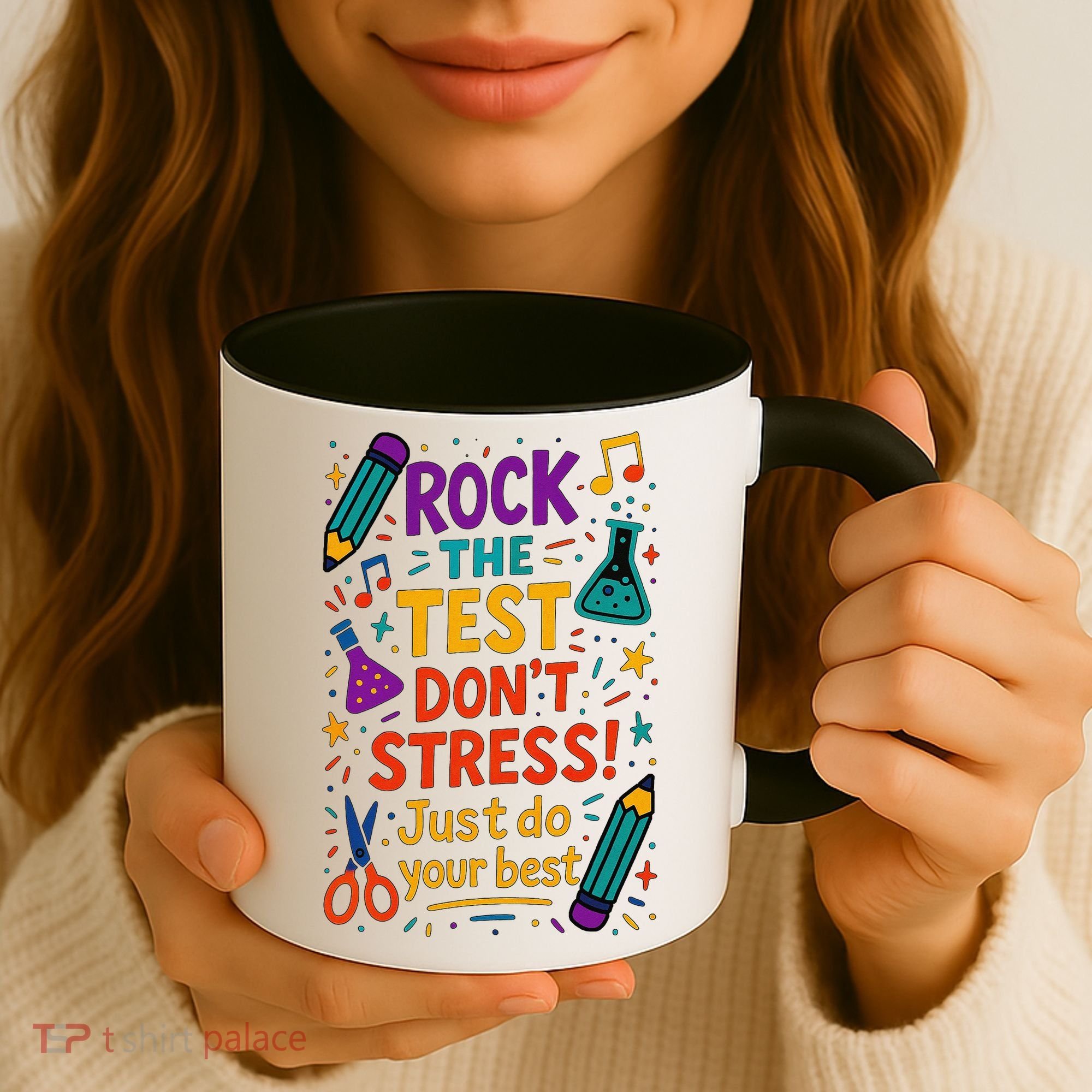 Testing Day Teacher Rock The Test Dont Stress Do Your Best Coffee Mug