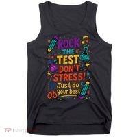 Testing Day Teacher Rock The Test Dont Stress Do Your Best Tank Top thumb 0