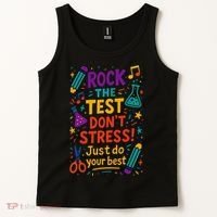 Testing Day Teacher Rock The Test Dont Stress Do Your Best Tank Top thumb 2