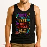 Testing Day Teacher Rock The Test Dont Stress Do Your Best Tank Top thumb 3