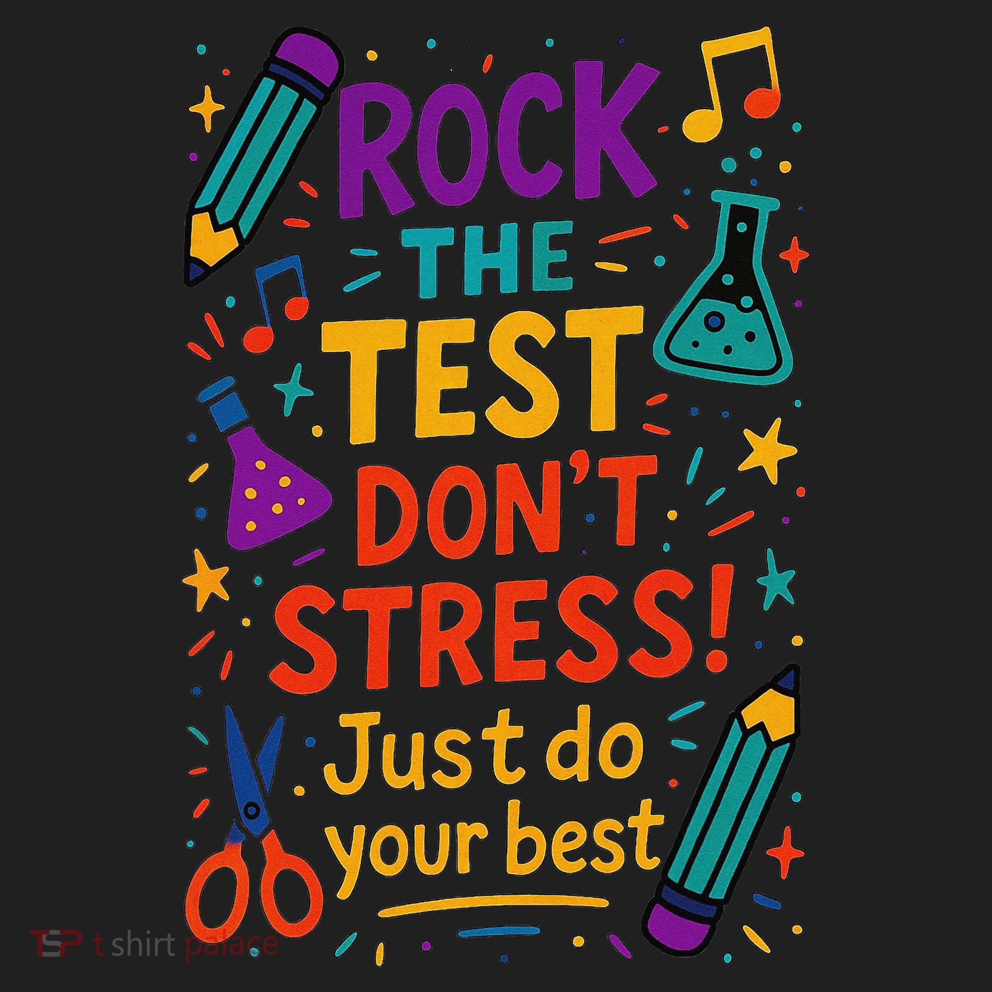 Testing Day Teacher Rock The Test Dont Stress Do Your Best Golf Towel