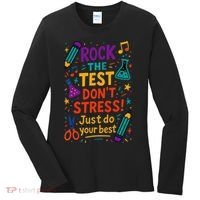 Testing Day Teacher Rock The Test Dont Stress Do Your Best Women's Long Sleeve Shirt thumb 0