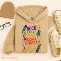 Testing Day Teacher Rock The Test Dont Stress Do Your Best Hoodie thumb 4