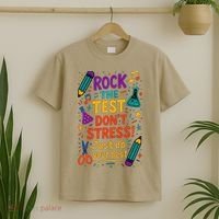 Testing Day Teacher Rock The Test Dont Stress Do Your Best T-Shirt thumb 2