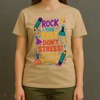 Testing Day Teacher Rock The Test Dont Stress Do Your Best T-Shirt thumb 4