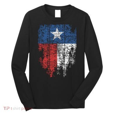 Texas Distressed Texas State Flag Long Sleeve Shirt
