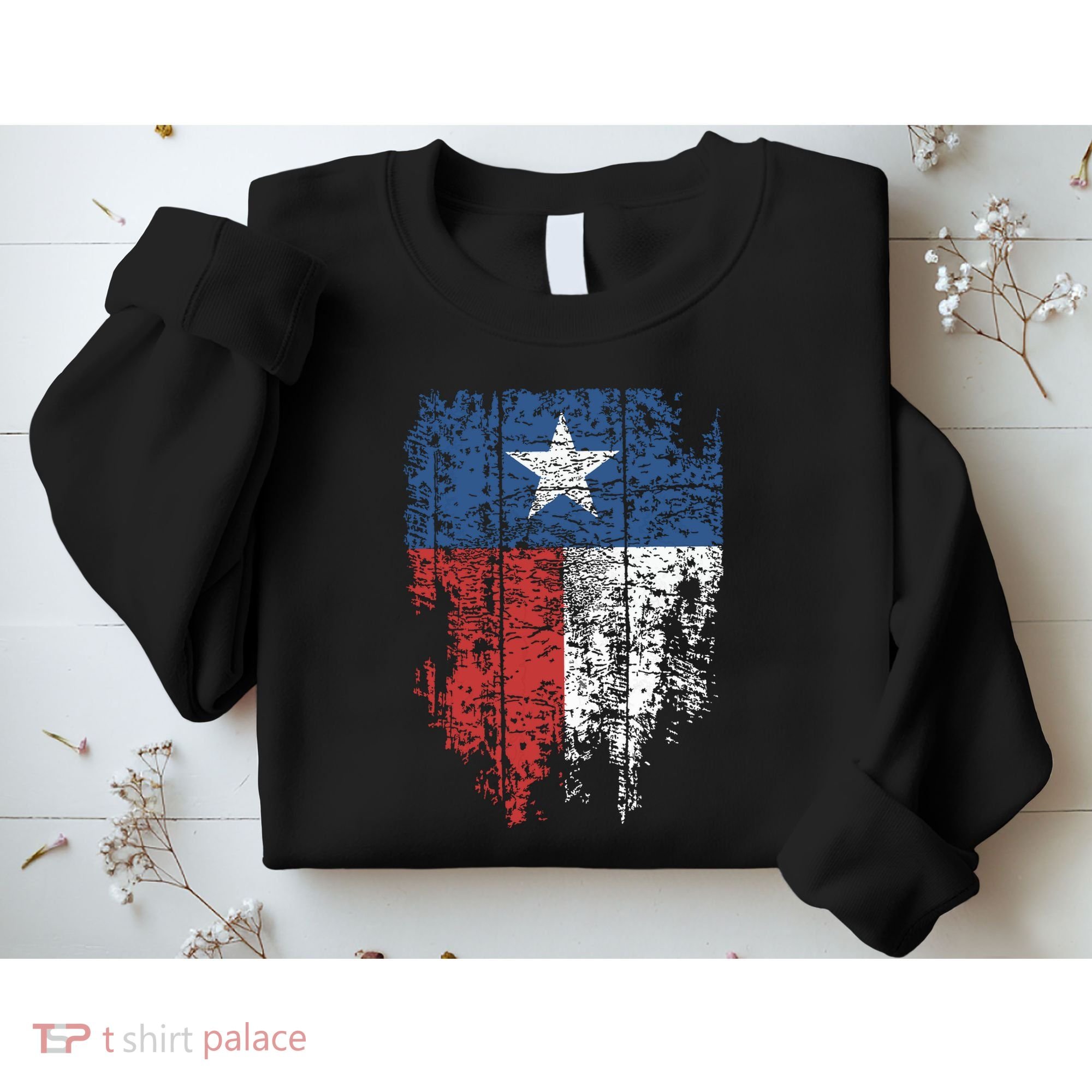 Texas Distressed Texas State Flag Sweatshirt