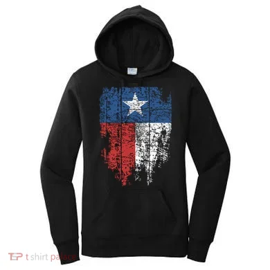 Texas Distressed Texas State Flag Women's Hoodie