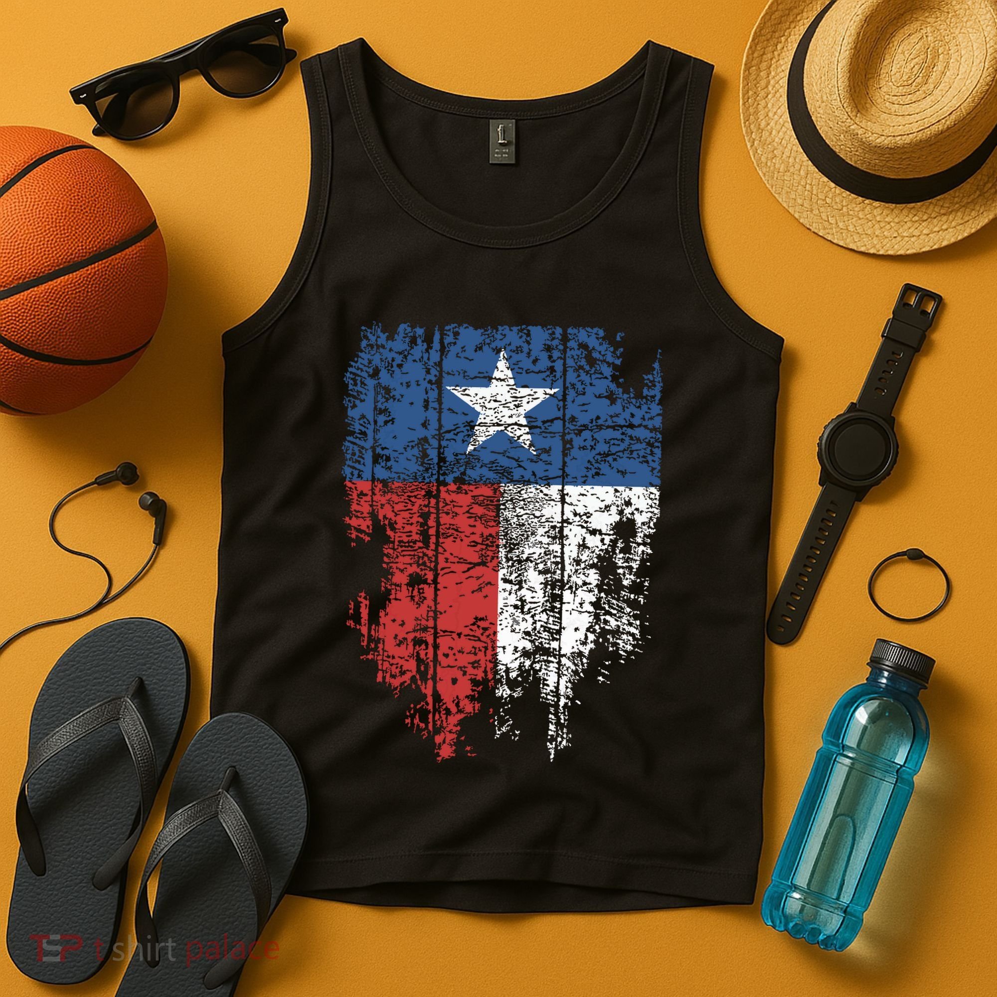 Texas Distressed Texas State Flag Tank Top