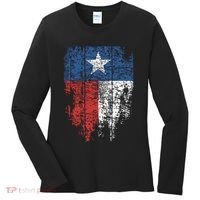Texas Distressed Texas State Flag Women's Long Sleeve Shirt thumb 0