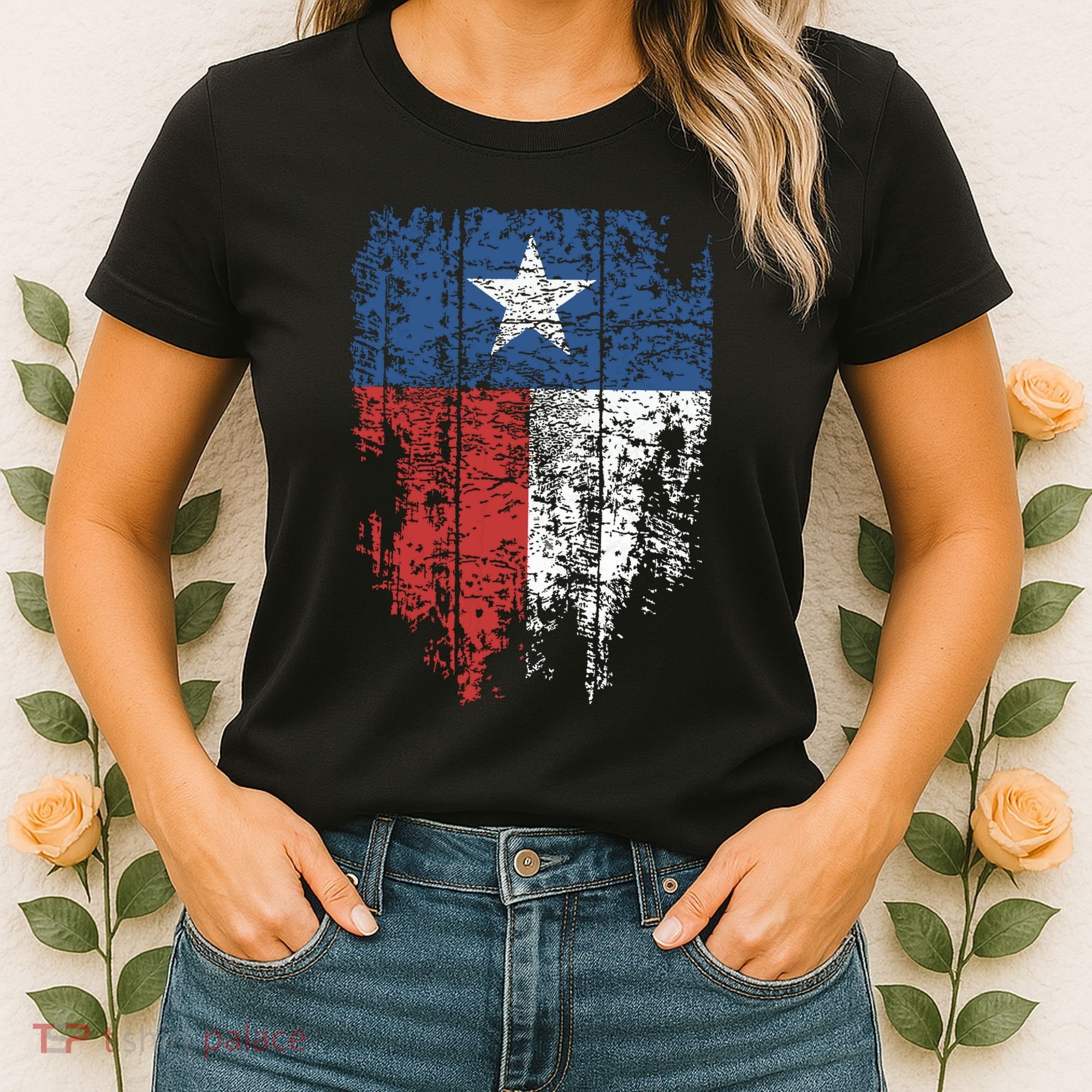 Texas Distressed Texas State Flag Women's T-Shirt