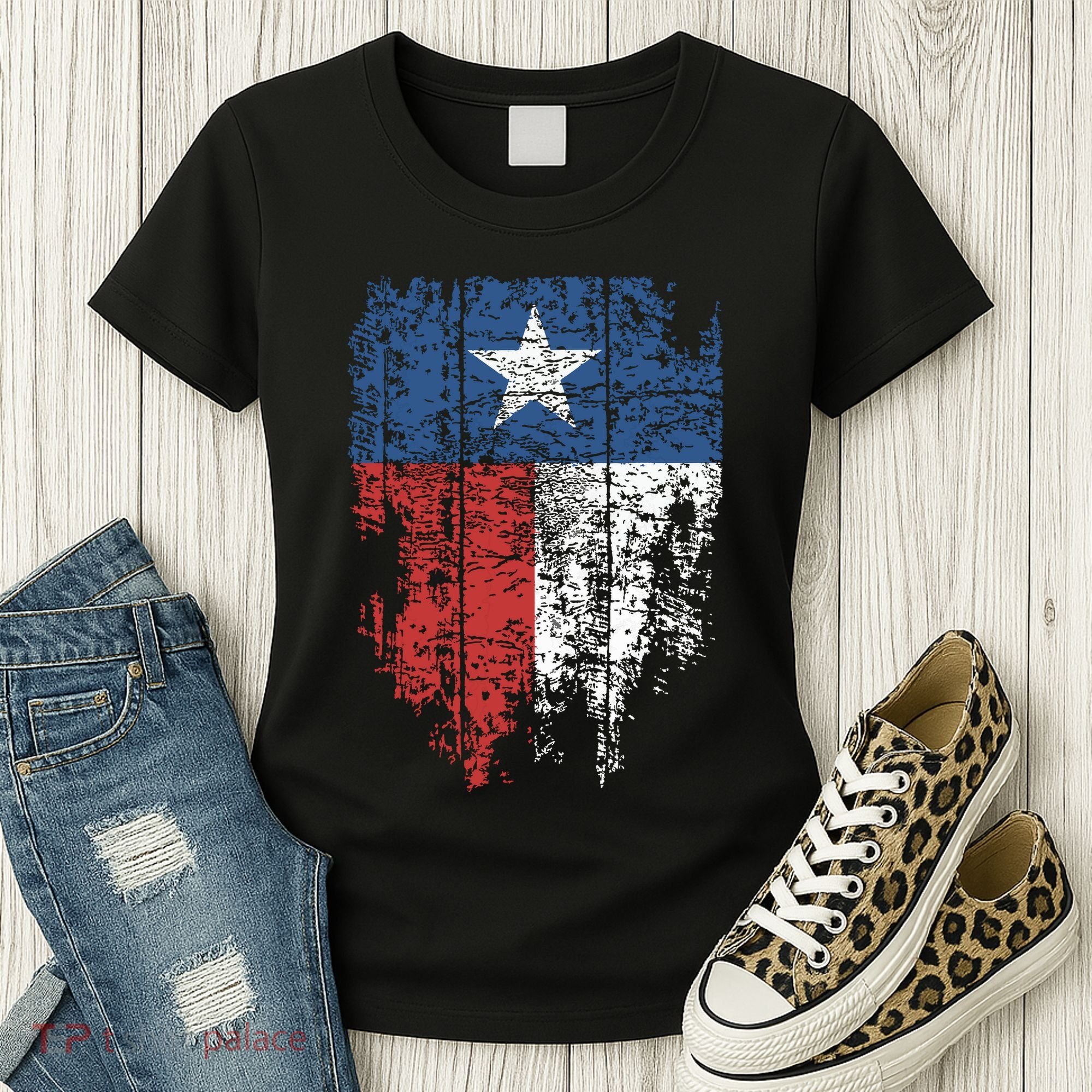 Texas Distressed Texas State Flag Women's T-Shirt
