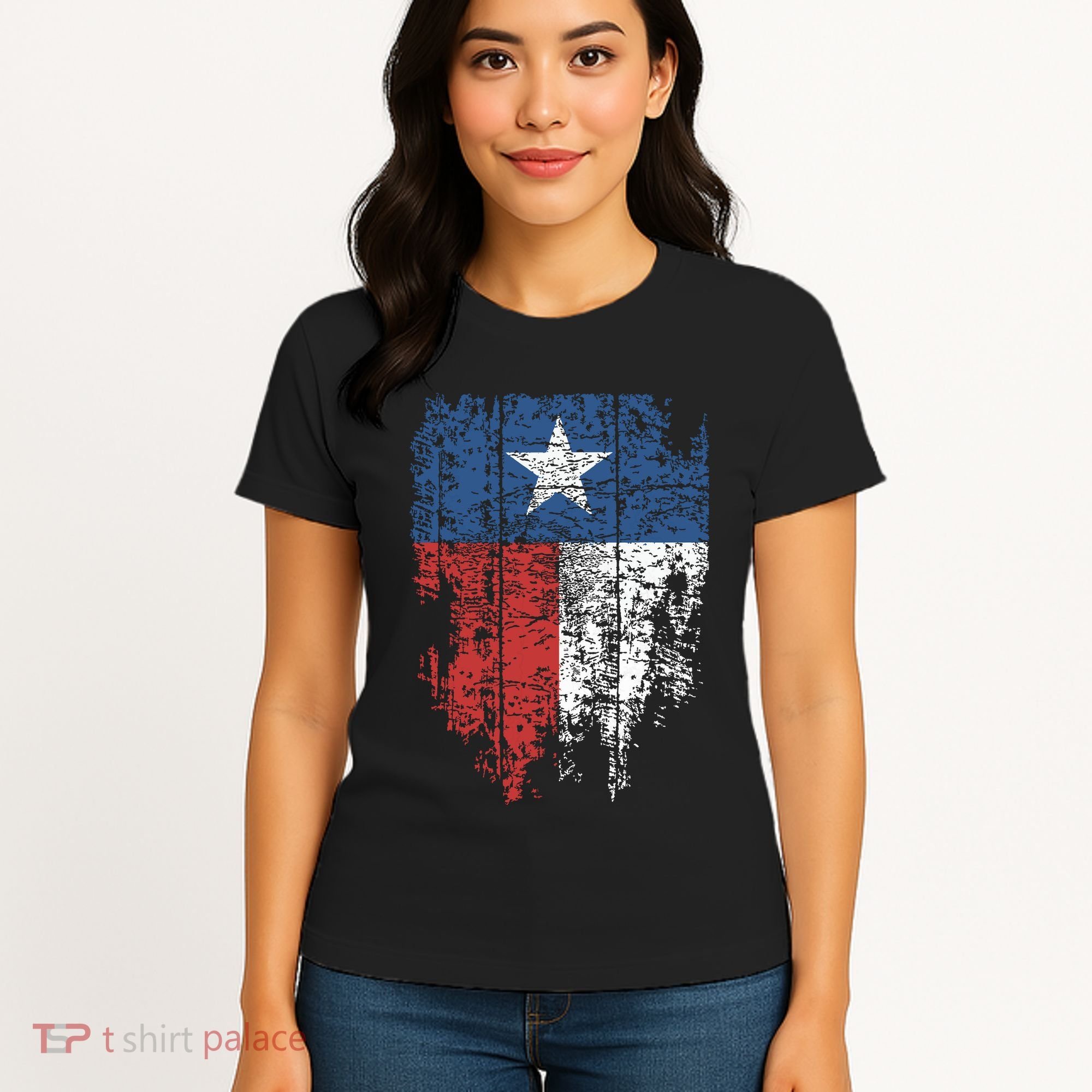 Texas Distressed Texas State Flag Women's T-Shirt