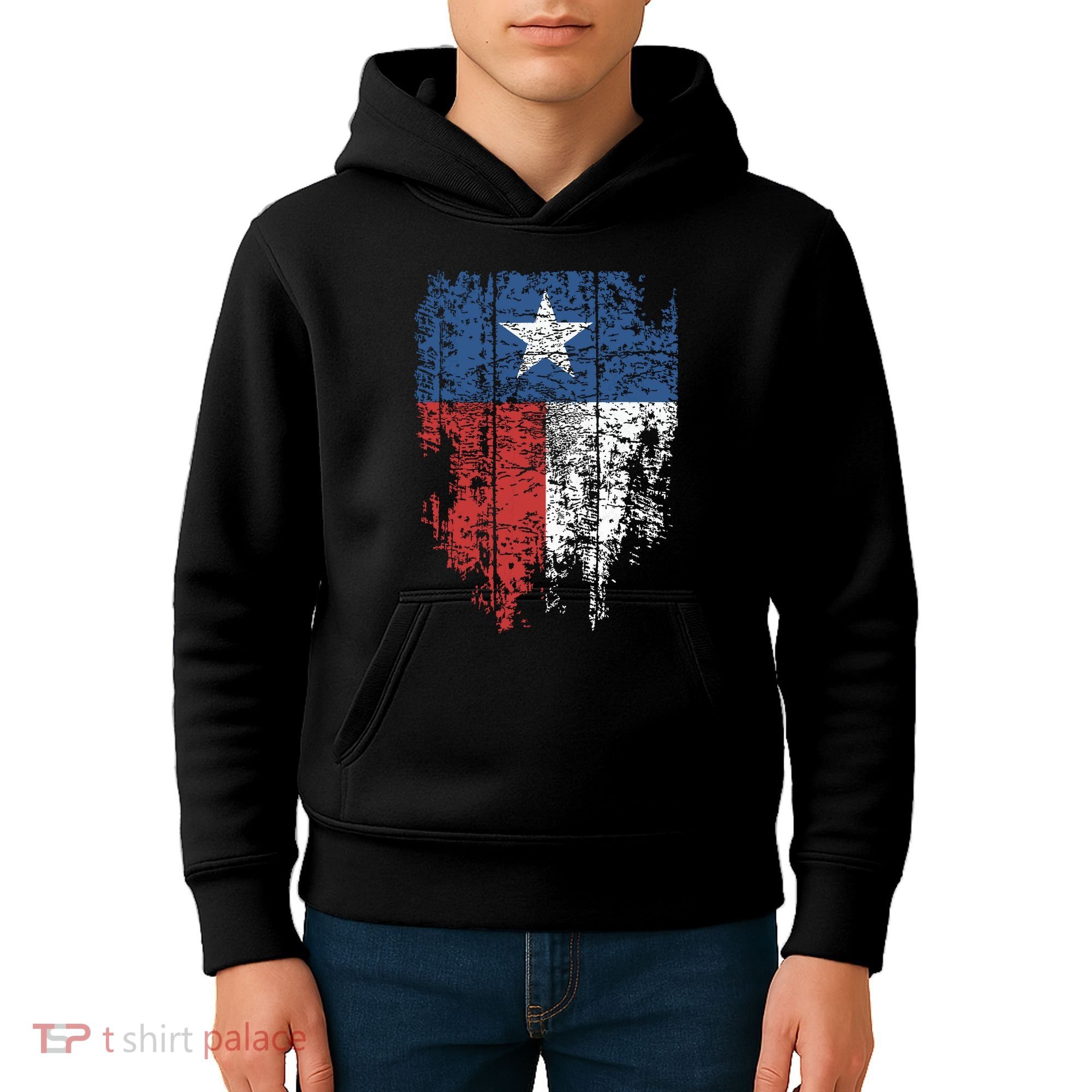 Texas Distressed Texas State Flag Kids Hoodie