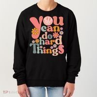 Test Day Teacher You Can Do Hard Things Groovy Retro Women's Sweatshirt thumb 0