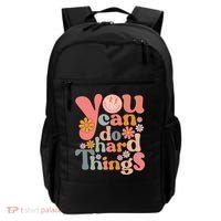 Test Day Teacher You Can Do Hard Things Groovy Retro Backpack thumb 0
