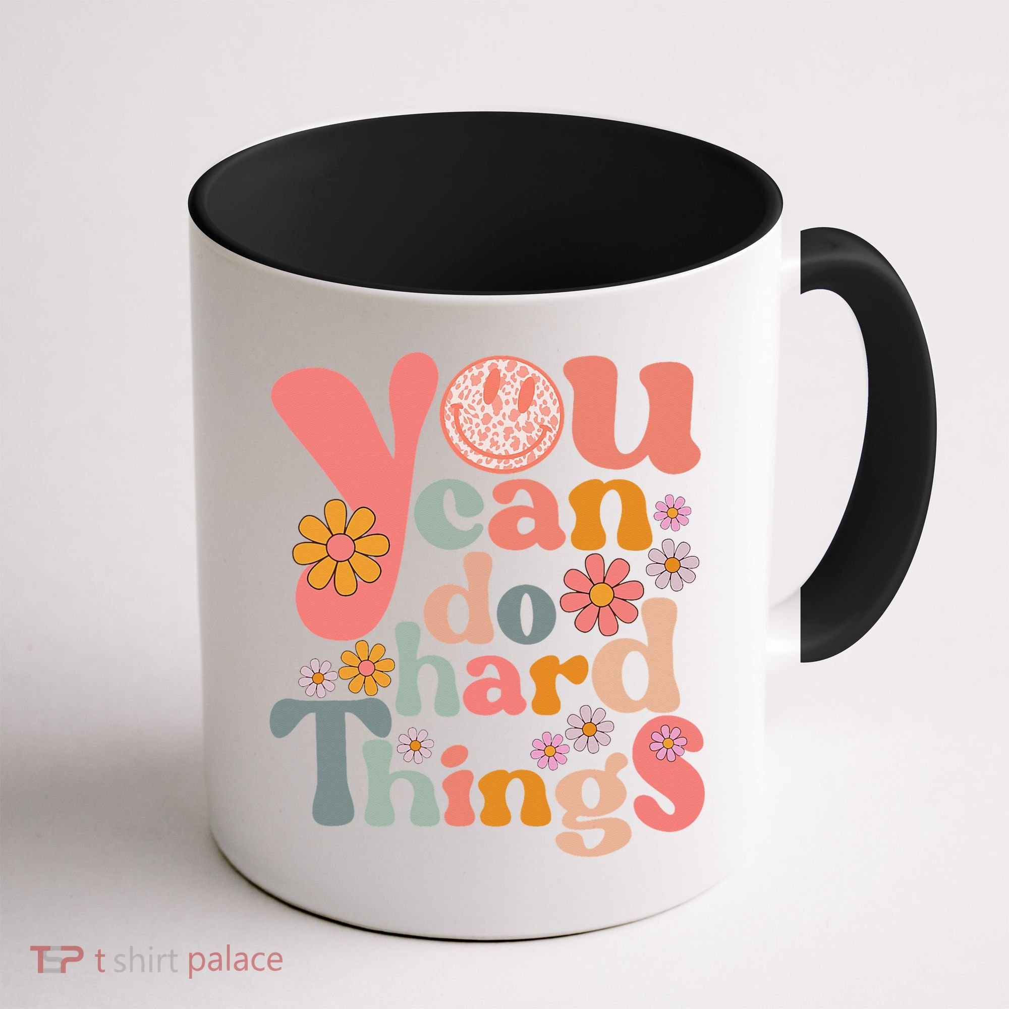 Test Day Teacher You Can Do Hard Things Groovy Retro Coffee Mug
