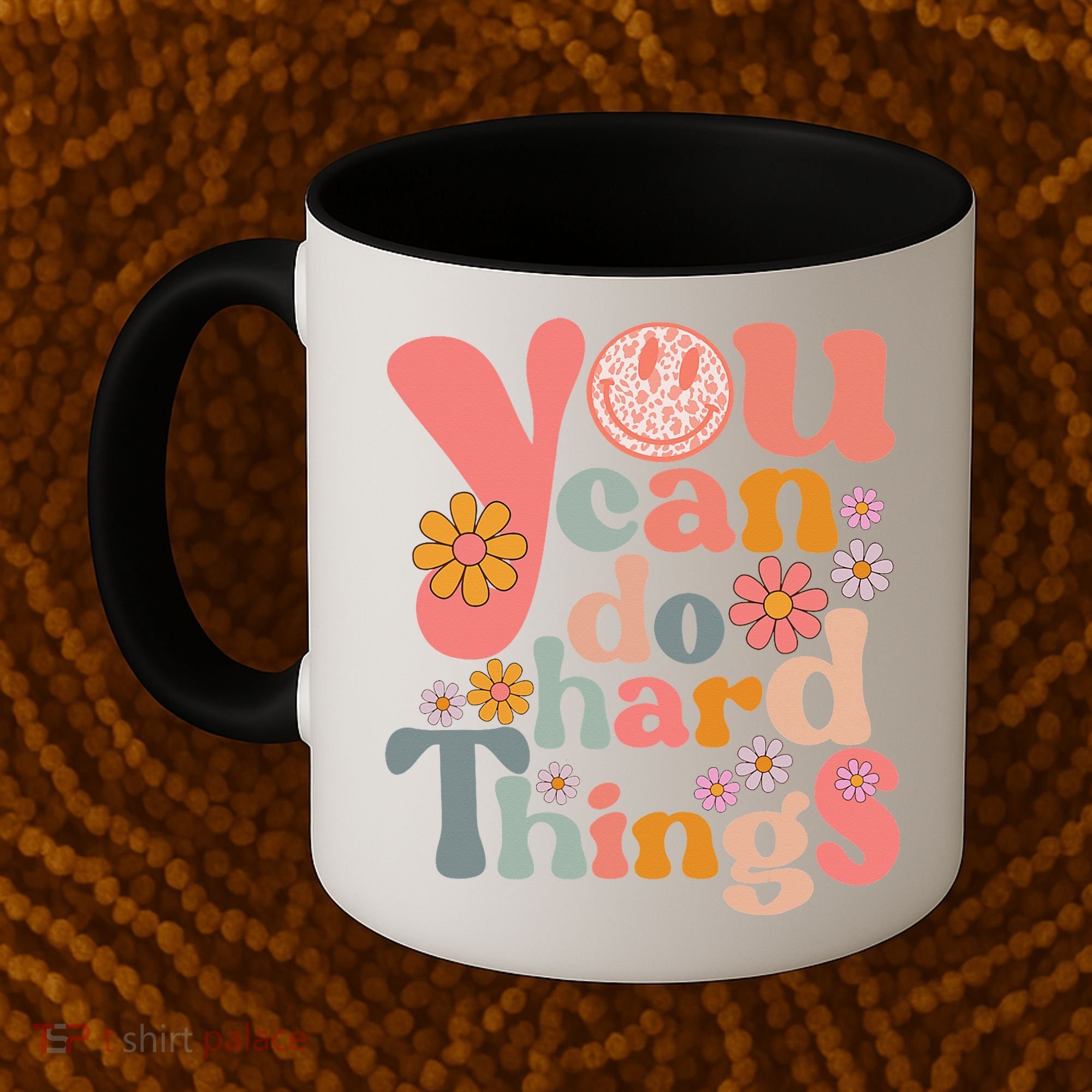 Test Day Teacher You Can Do Hard Things Groovy Retro Coffee Mug