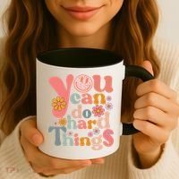 Test Day Teacher You Can Do Hard Things Groovy Retro Coffee Mug thumb 3
