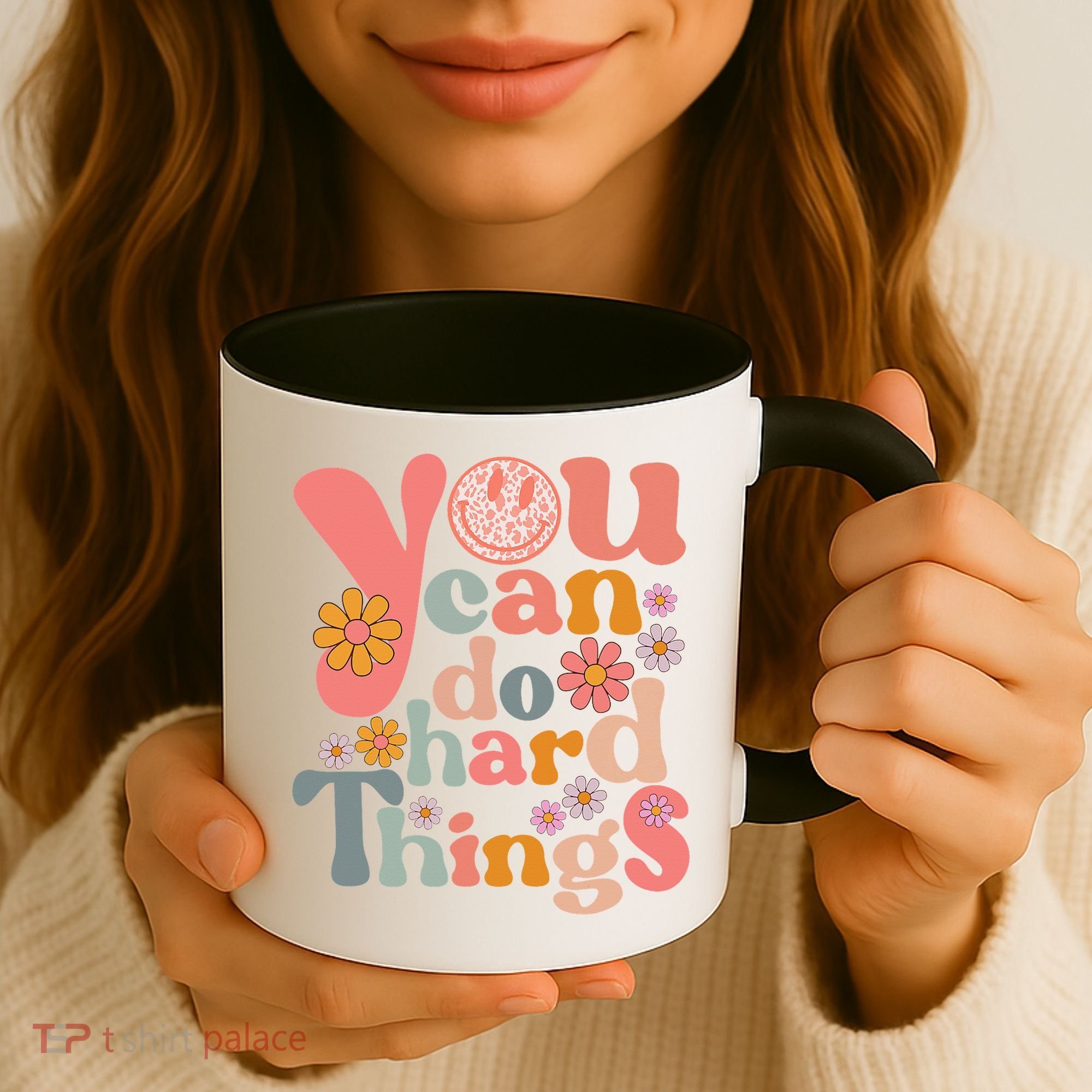 Test Day Teacher You Can Do Hard Things Groovy Retro Coffee Mug