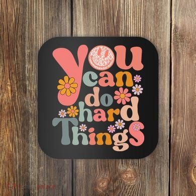 Test Day Teacher You Can Do Hard Things Groovy Retro Coaster
