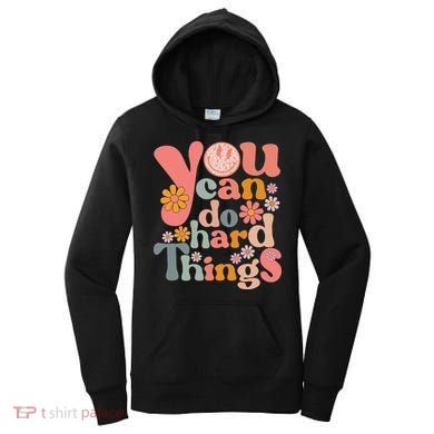 Test Day Teacher You Can Do Hard Things Groovy Retro Women's Hoodie