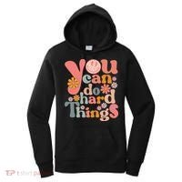 Test Day Teacher You Can Do Hard Things Groovy Retro Women's Hoodie thumb 0