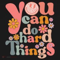 Test Day Teacher You Can Do Hard Things Groovy Retro Women's Hoodie thumb 2