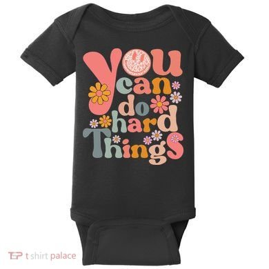 Test Day Teacher You Can Do Hard Things Groovy Retro Baby Bodysuit