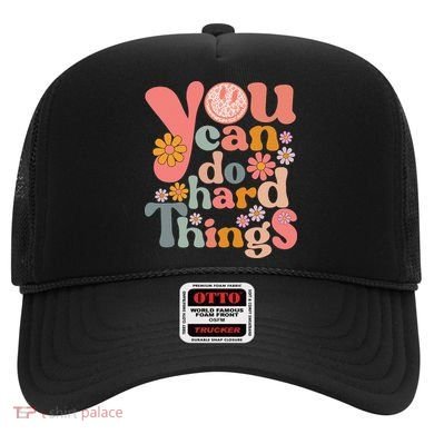 Test Day Teacher You Can Do Hard Things Groovy Retro Hat