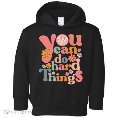 Test Day Teacher You Can Do Hard Things Groovy Retro Toddler Hoodie