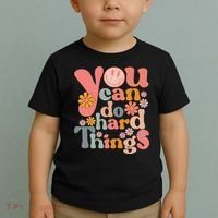 Test Day Teacher You Can Do Hard Things Groovy Retro Toddler T-Shirt thumb 2