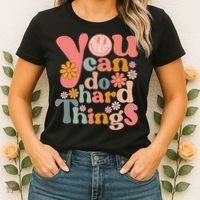 Test Day Teacher You Can Do Hard Things Groovy Retro Women's T-Shirt thumb 2