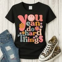Test Day Teacher You Can Do Hard Things Groovy Retro Women's T-Shirt thumb 3