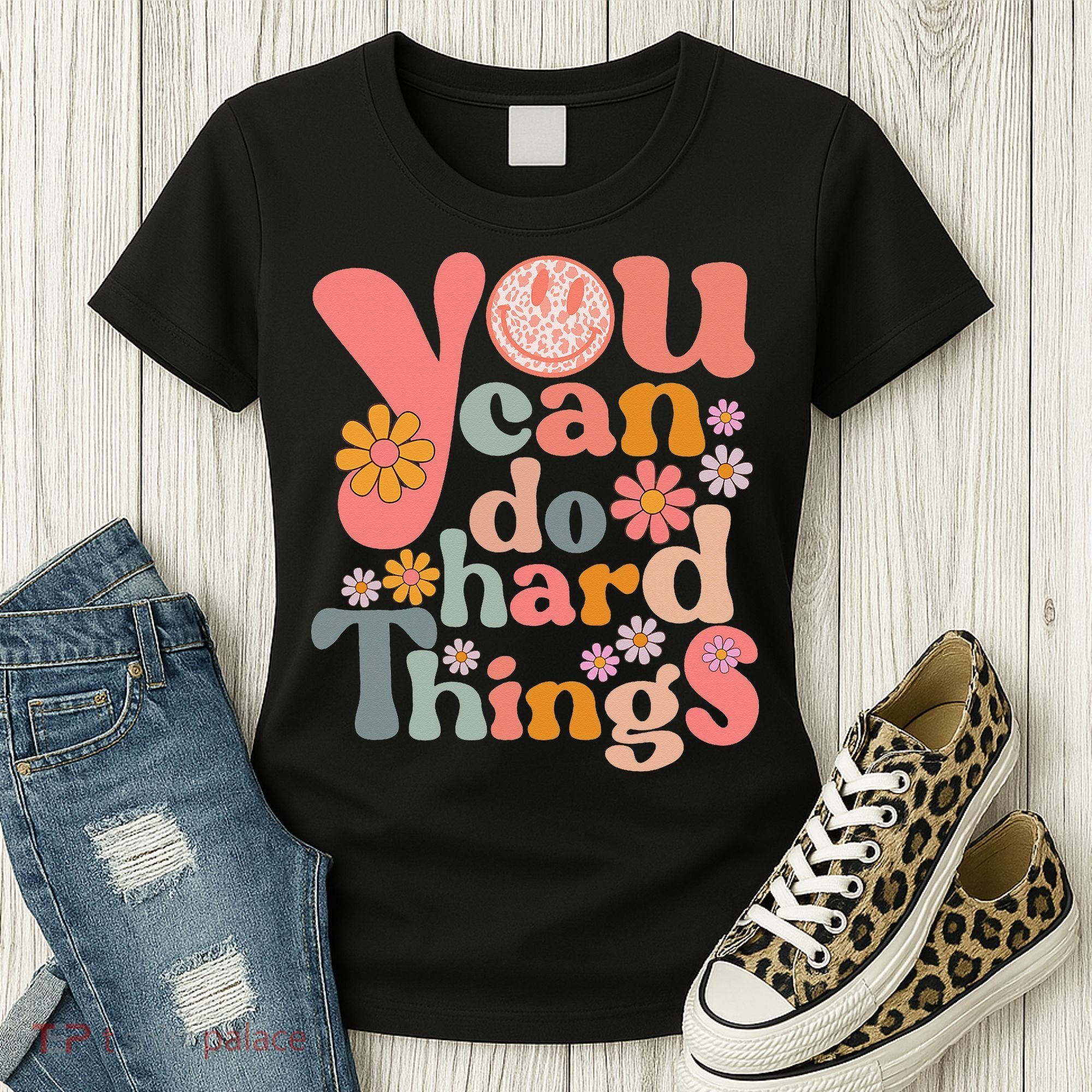 Test Day Teacher You Can Do Hard Things Groovy Retro Women's T-Shirt