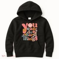 Test Day Teacher You Can Do Hard Things Groovy Retro Kids Hoodie thumb 0