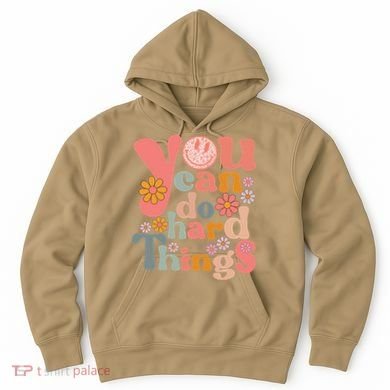 Test Day Teacher You Can Do Hard Things Groovy Retro Hoodie