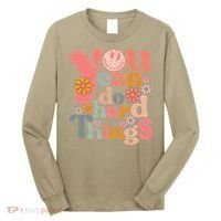 Test Day Teacher You Can Do Hard Things Groovy Retro Long Sleeve Shirt thumb 0