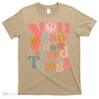 Test Day Teacher You Can Do Hard Things Groovy Retro T-Shirt thumb 0