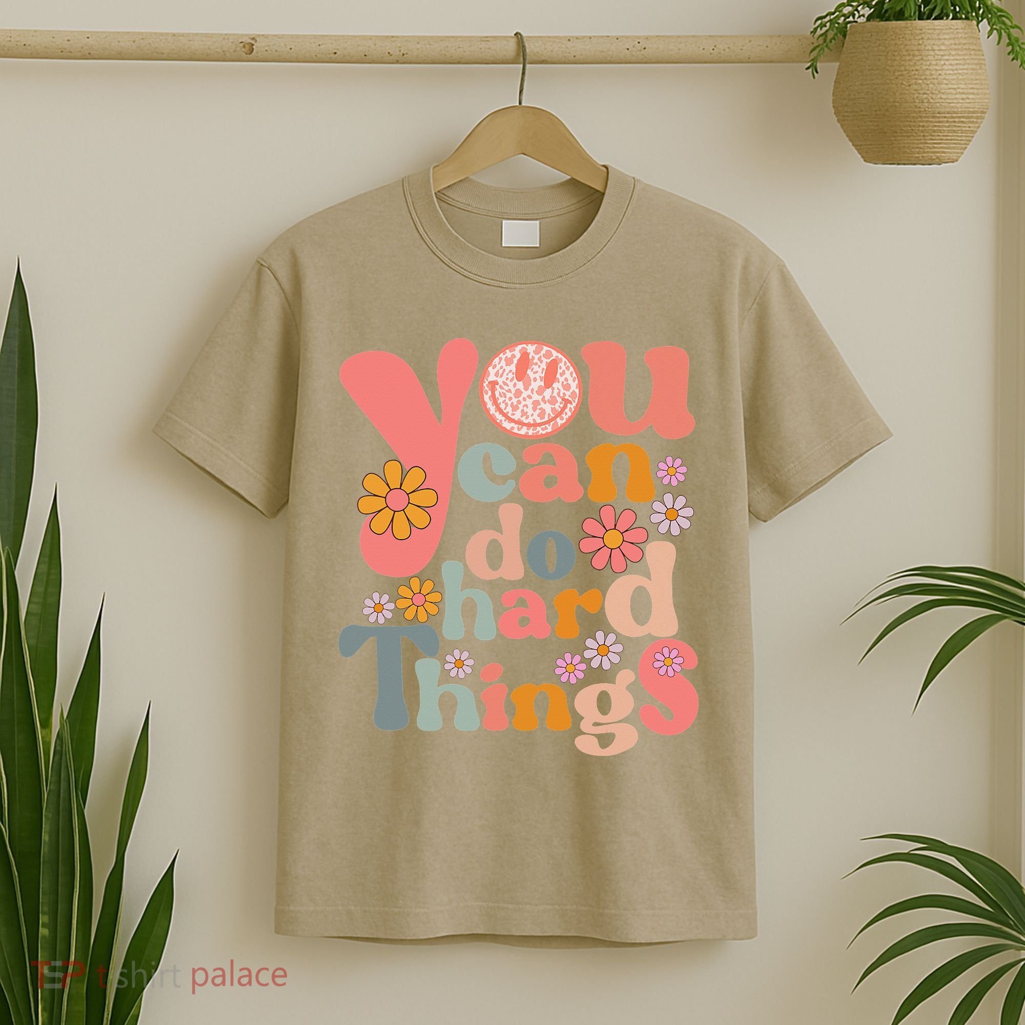 Test Day Teacher You Can Do Hard Things Groovy Retro T-Shirt