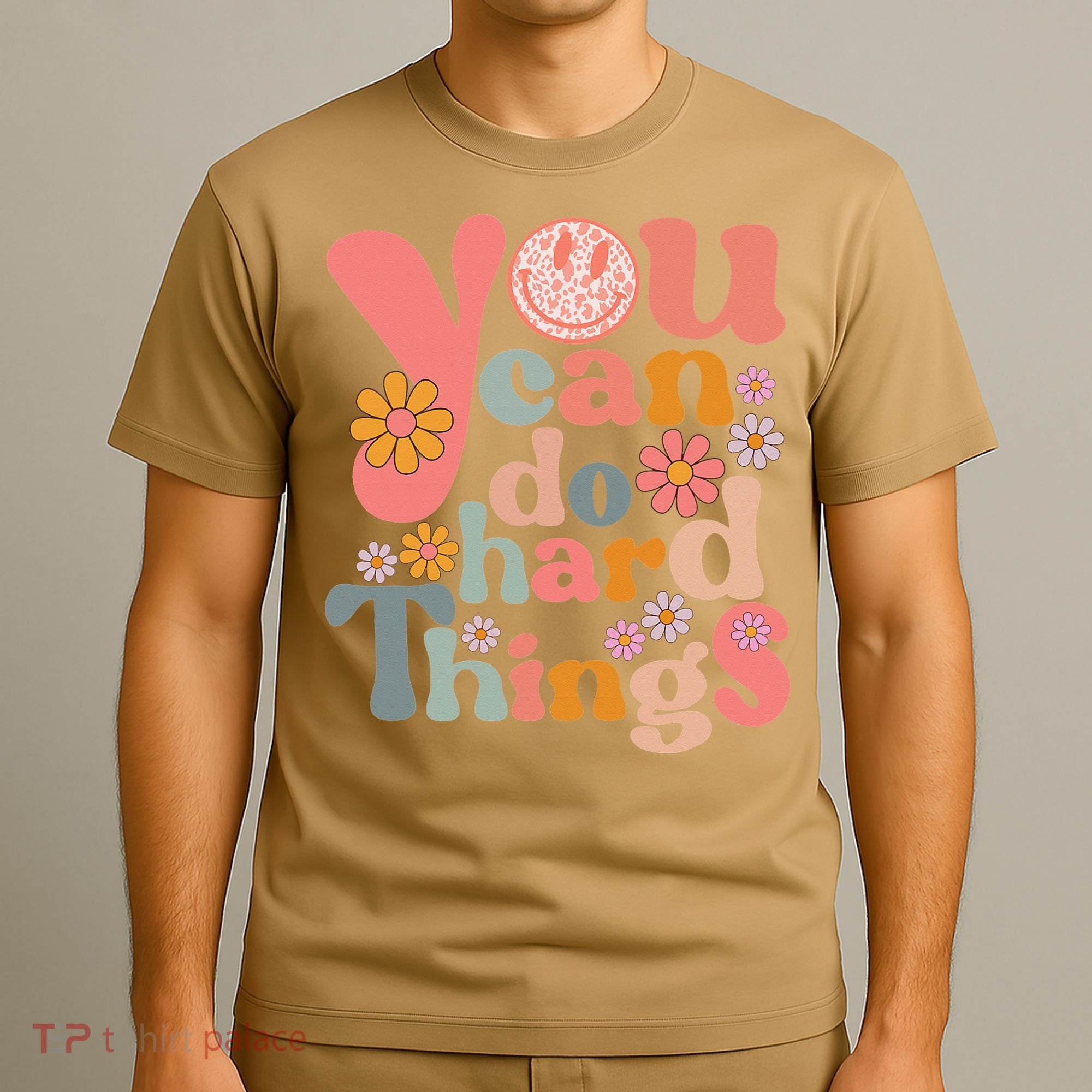 Test Day Teacher You Can Do Hard Things Groovy Retro T-Shirt