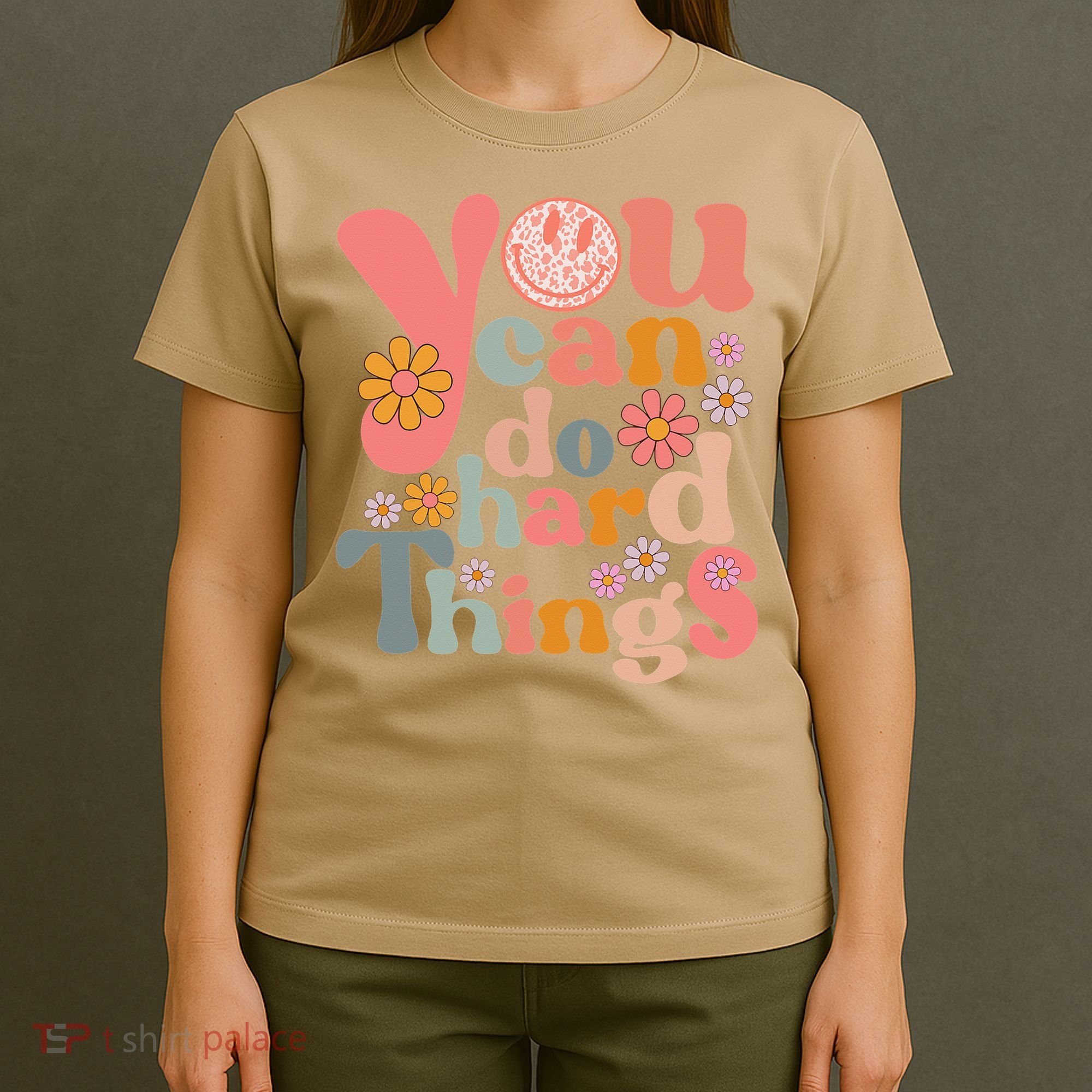 Test Day Teacher You Can Do Hard Things Groovy Retro T-Shirt