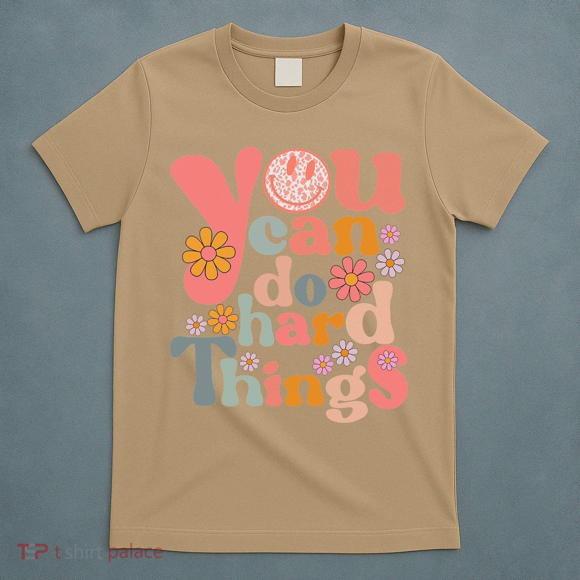 Test Day Teacher You Can Do Hard Things Groovy Retro T-Shirt