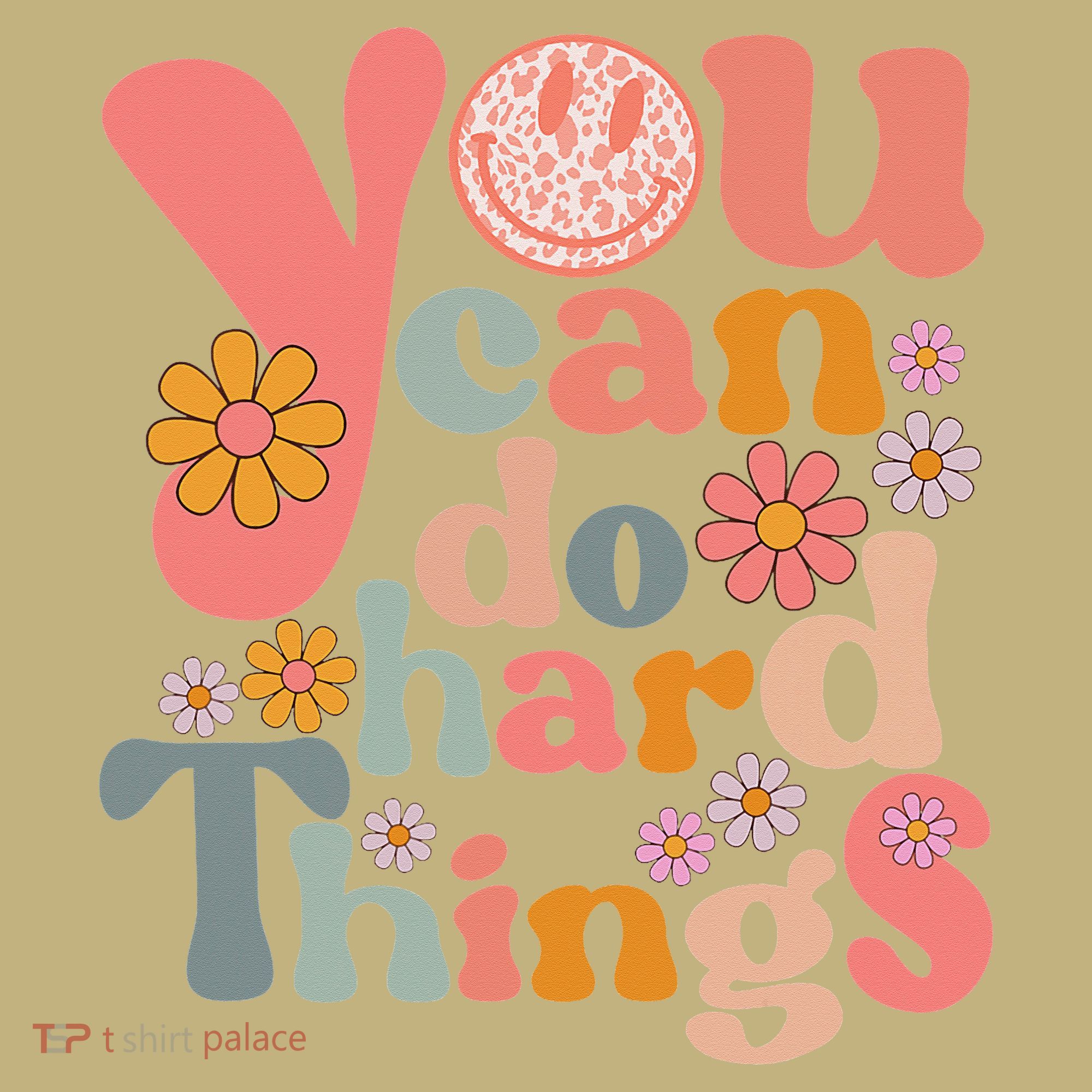 Test Day Teacher You Can Do Hard Things Groovy Retro Button