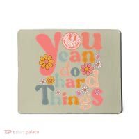 Test Day Teacher You Can Do Hard Things Groovy Retro Mousepad thumb 0