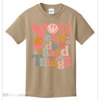 Test Day Teacher You Can Do Hard Things Groovy Retro Kids T-Shirt thumb 0
